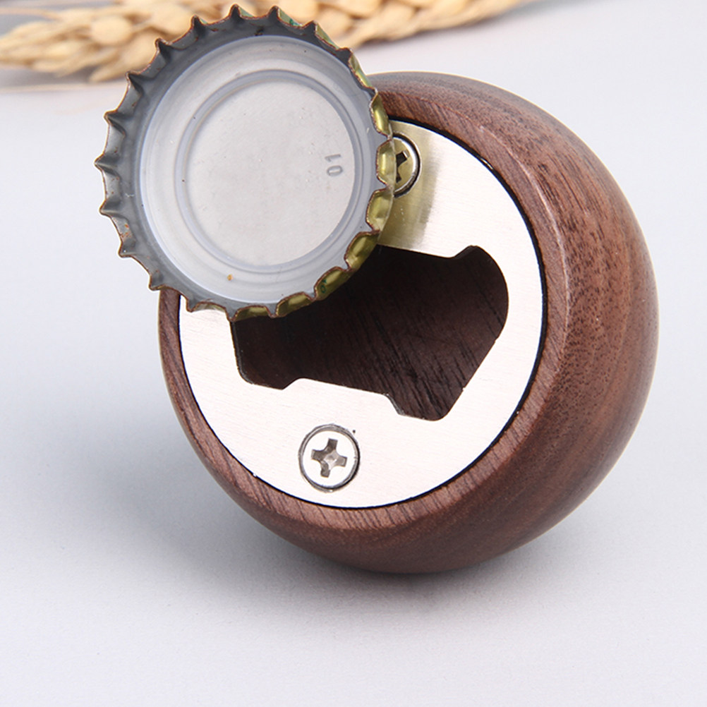 Wine Beer Type - Modern Wooden Bottle Opener Stainless Steel