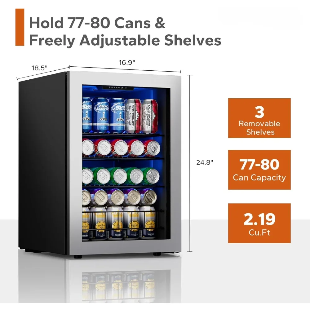 Wine Beer Fridge Under Counter - ad Wine Refrigerators, 80 Can Mini
