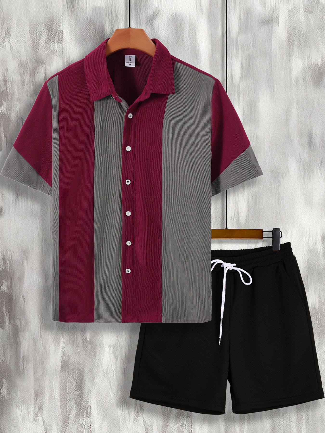 Wine & Beer Shop - Men's Wine Red & Gray Color