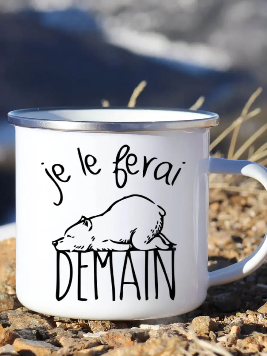 Cute Enamel Coffee Mug French  - Wine Beer Best 리뷰 및 가격