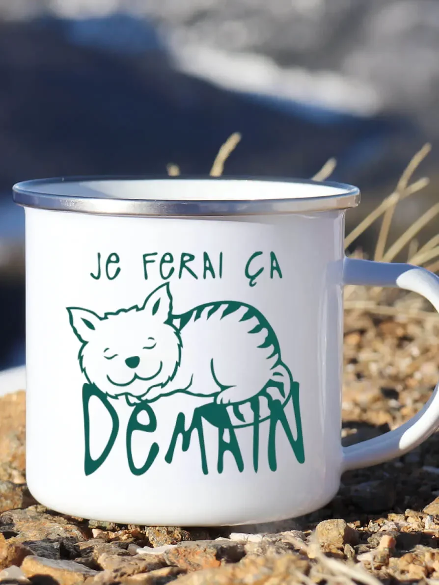 Cute Enamel Coffee Mug French  - Wine Beer Best 리뷰 및 가격