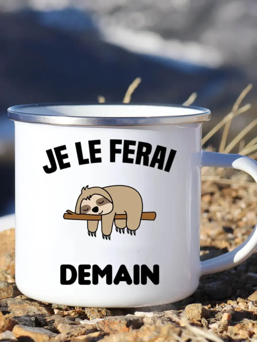Cute Enamel Coffee Mug French  - Wine Beer Best 리뷰 및 가격