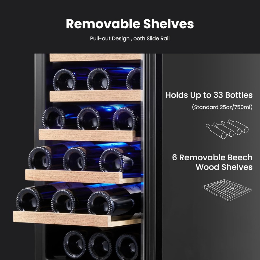 15 Inch Wine Fridge Cooler 33  - Wine Beer Fridge Under Counter 리뷰 및 가격