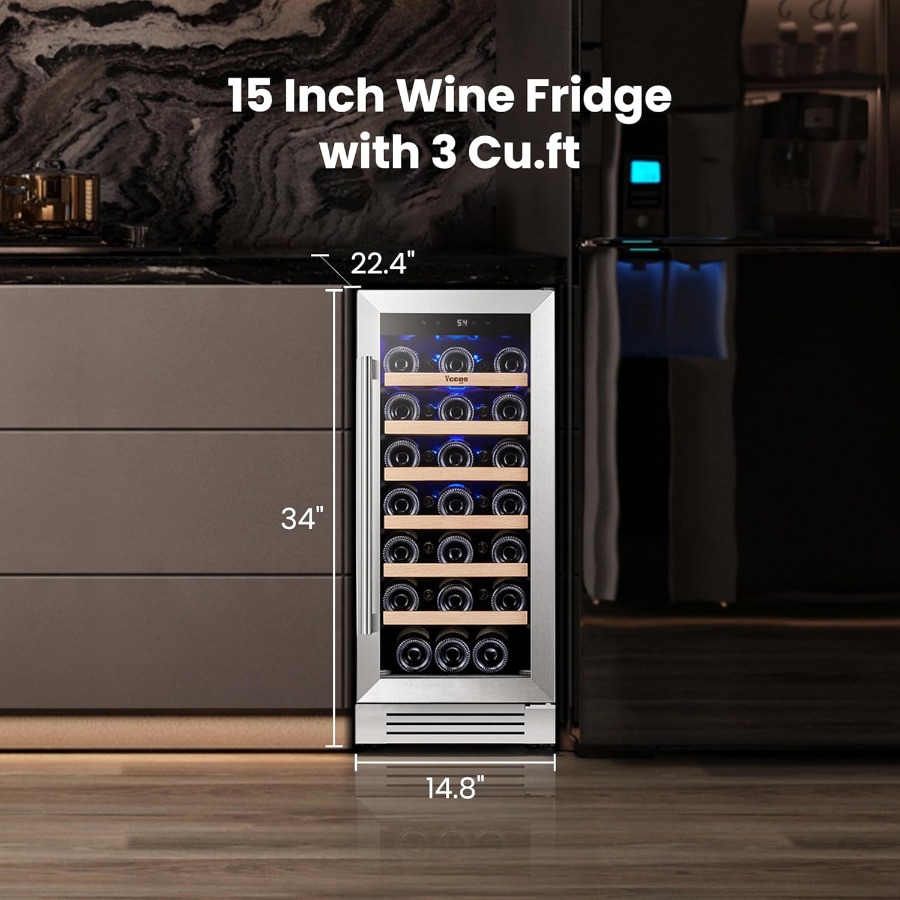 15 Inch Wine Fridge Cooler 33  - Wine Beer Fridge Under Counter 리뷰 및 가격