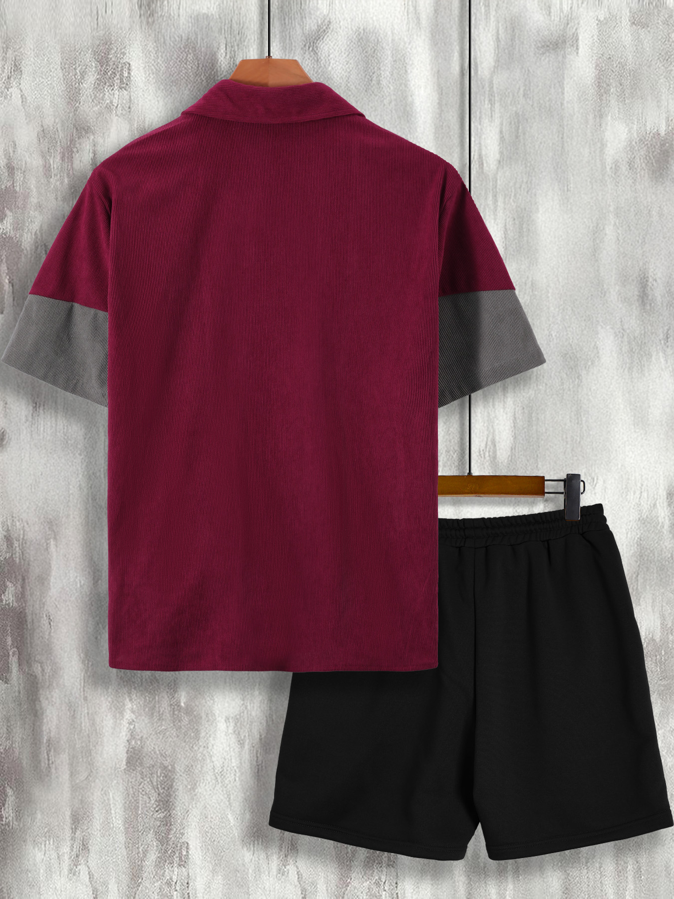 Men's Wine Red & Gray Color Bl - Wine & Beer Shop 리뷰 및 가격