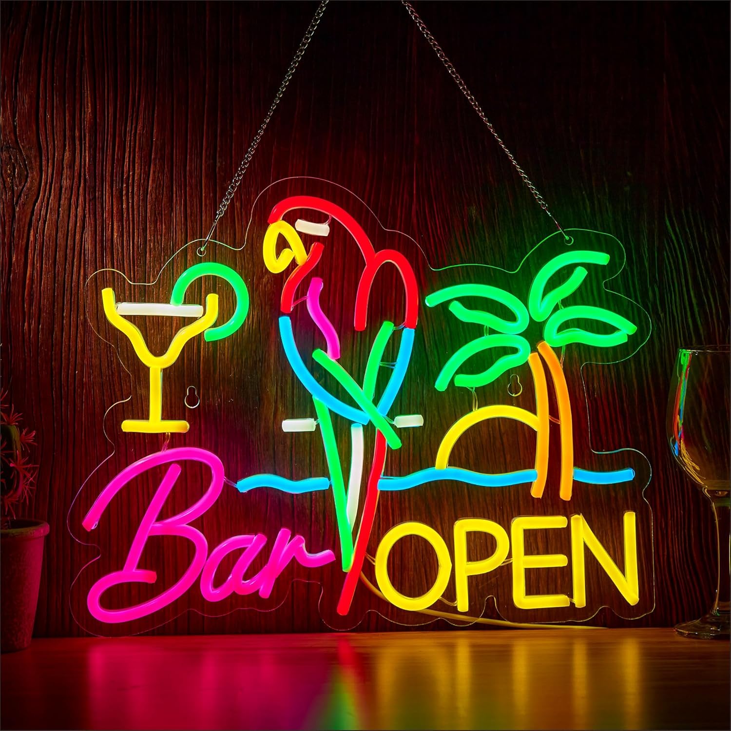 Bar Open Neon Sign Business Ar - Beer & Wine Jockey Plaza Shopping 리뷰 및 가격