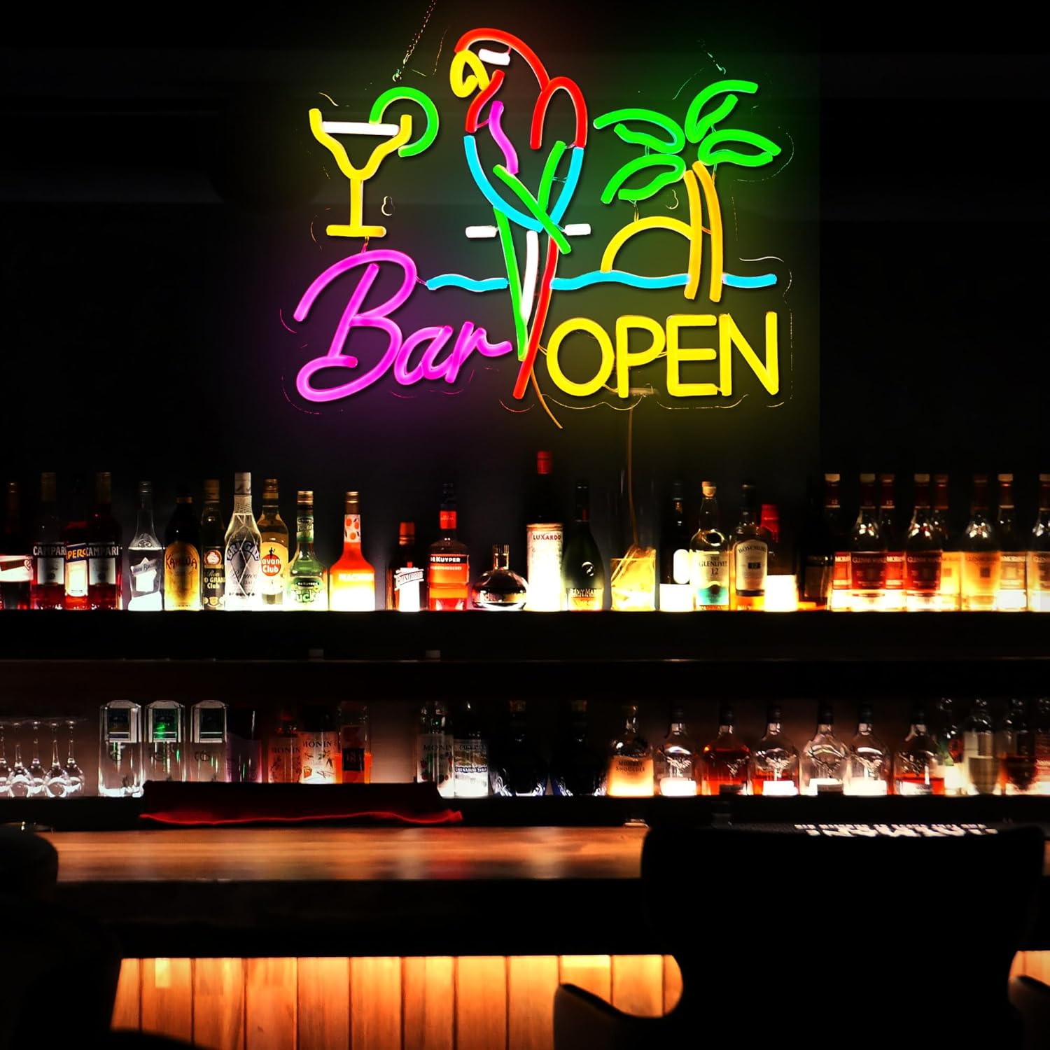 Bar Open Neon Sign Business Ar - Beer & Wine Jockey Plaza Shopping 리뷰 및 가격