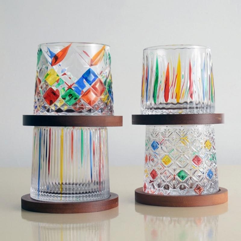 Rotatable Tumbler Glass Cup wi - Wine Beer Best 리뷰 및 가격