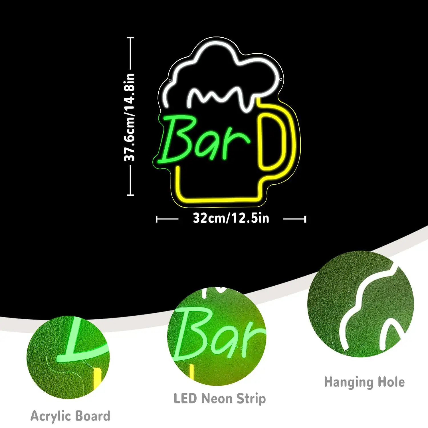 Beer Bar Neon Sign USB Dimmabl - Beer & Wine Jockey Plaza Shopping 리뷰 및 가격