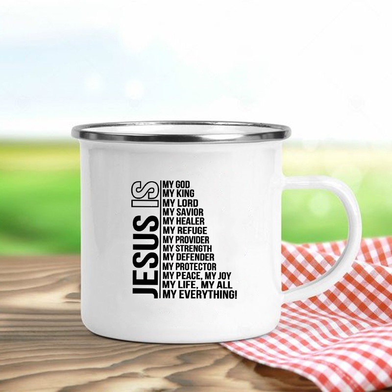 Jesus Is God Print Enamel Mugs - Wine Beer Best 리뷰 및 가격