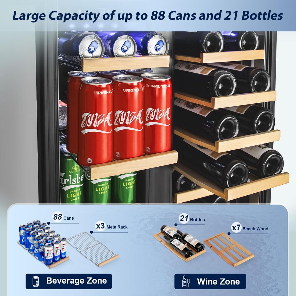 24 Inch Wine and Beverage Refr - Wine Beer Fridge Under Counter 리뷰 및 가격