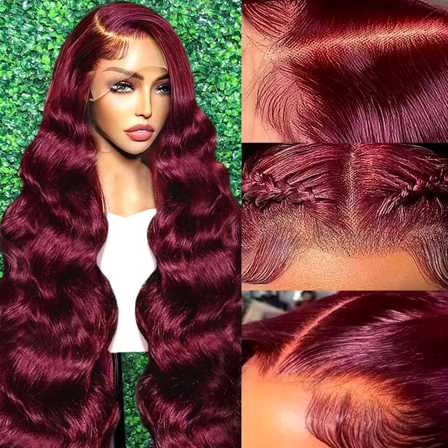 99j Burgundy Lace Front Wig Hu - Wine & Beer Shop 리뷰 및 가격