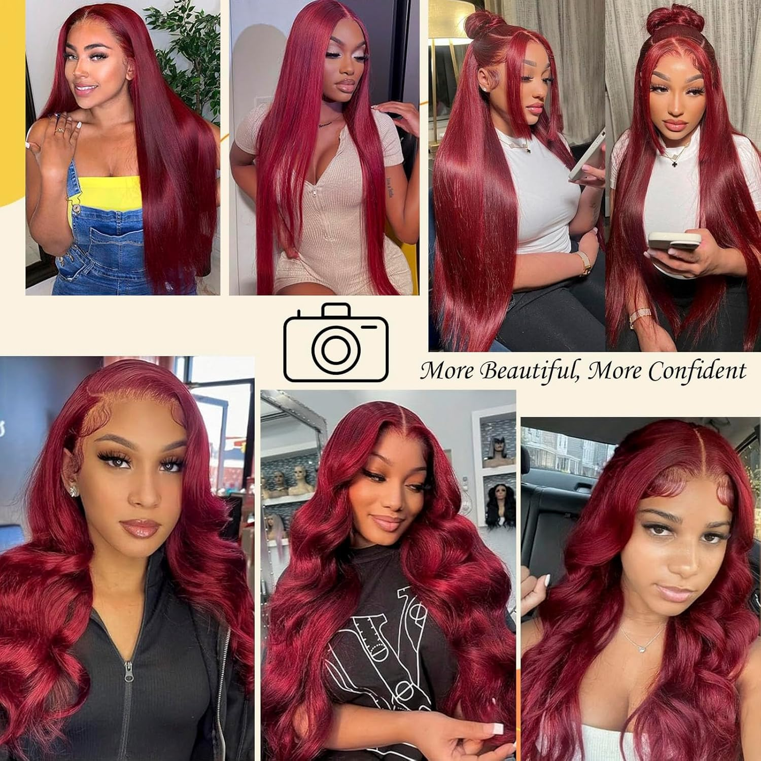 99j Burgundy Lace Front Wig Hu - Wine & Beer Shop 리뷰 및 가격
