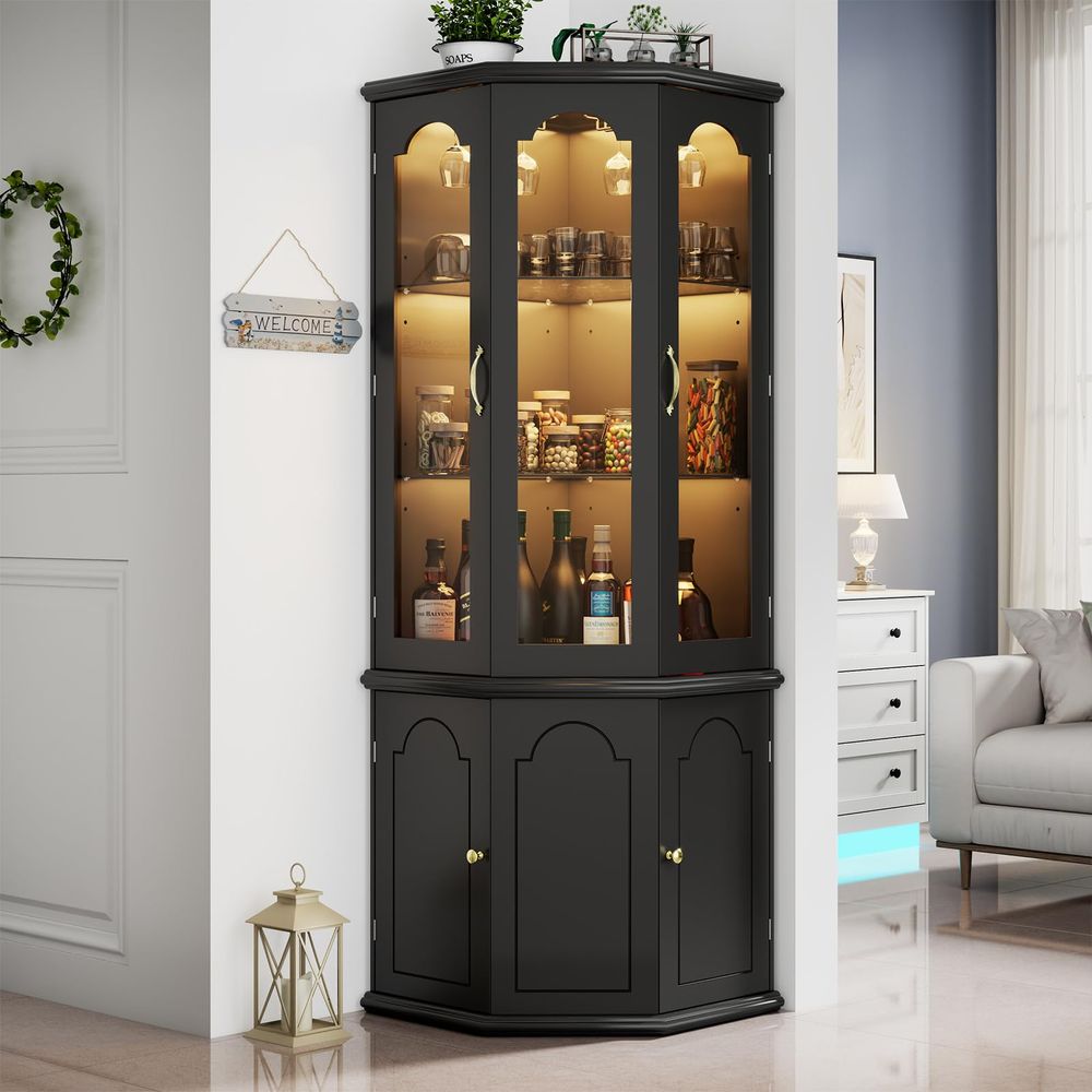 Corner Bar Cabinet w LED Light - Wine & Beer Shop 리뷰 및 가격